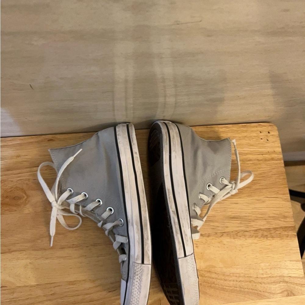 Chuck Taylor All Star Converse Light Gray High-Top Sneakers - Picture 8 of 11